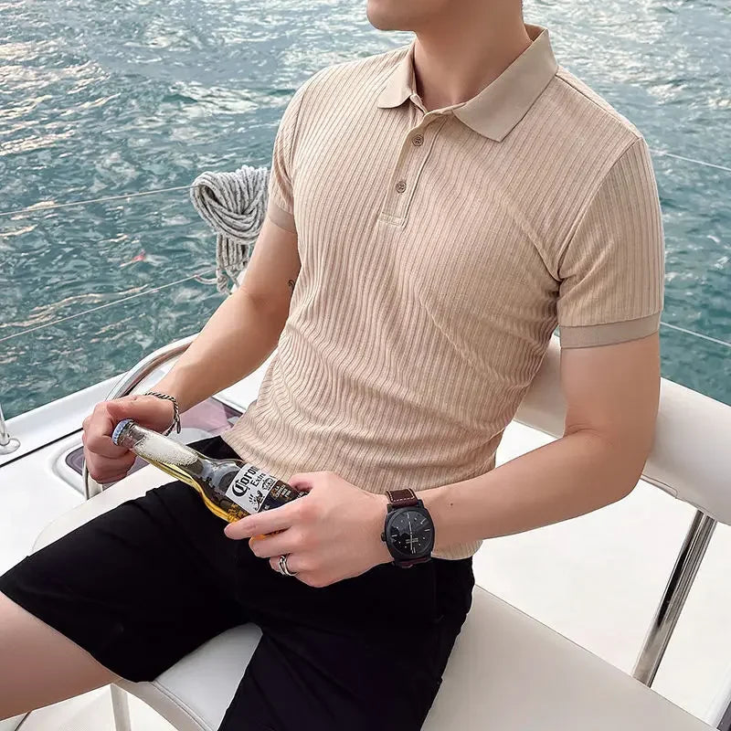 Polo homme boutonné - Abricot