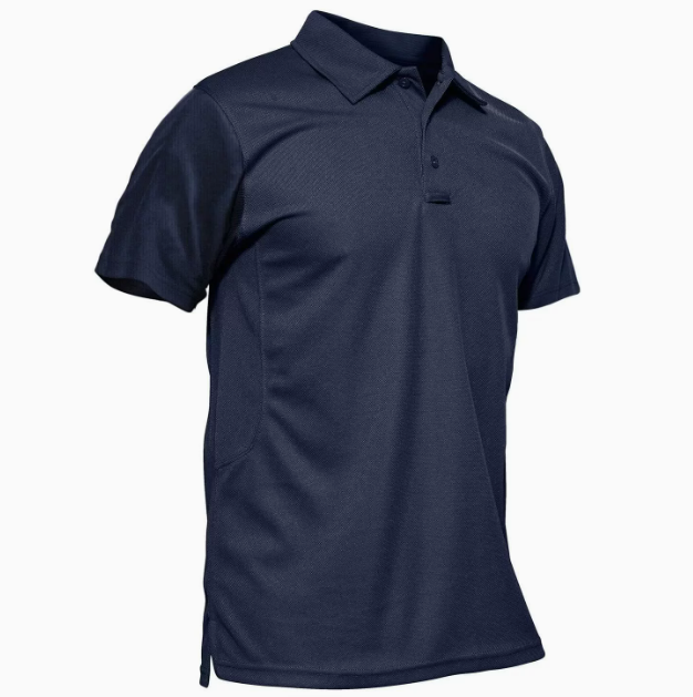 Polo homme boutonné manches courtes - Bleu