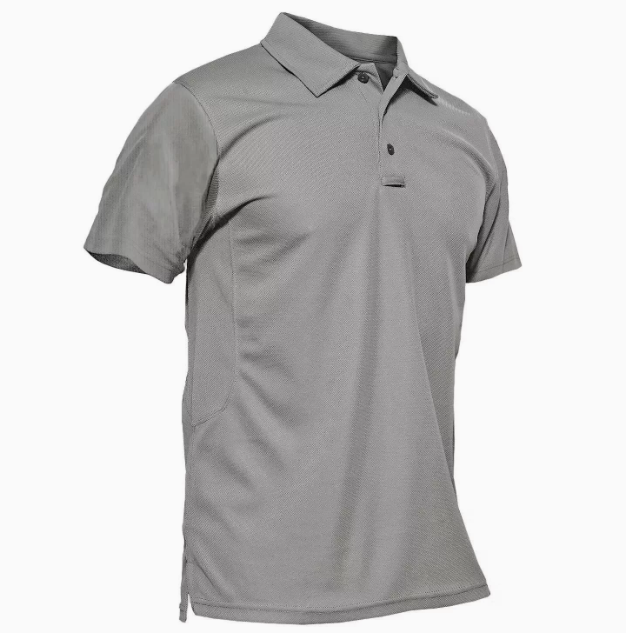 Polo homme boutonné manches courtes - Gris