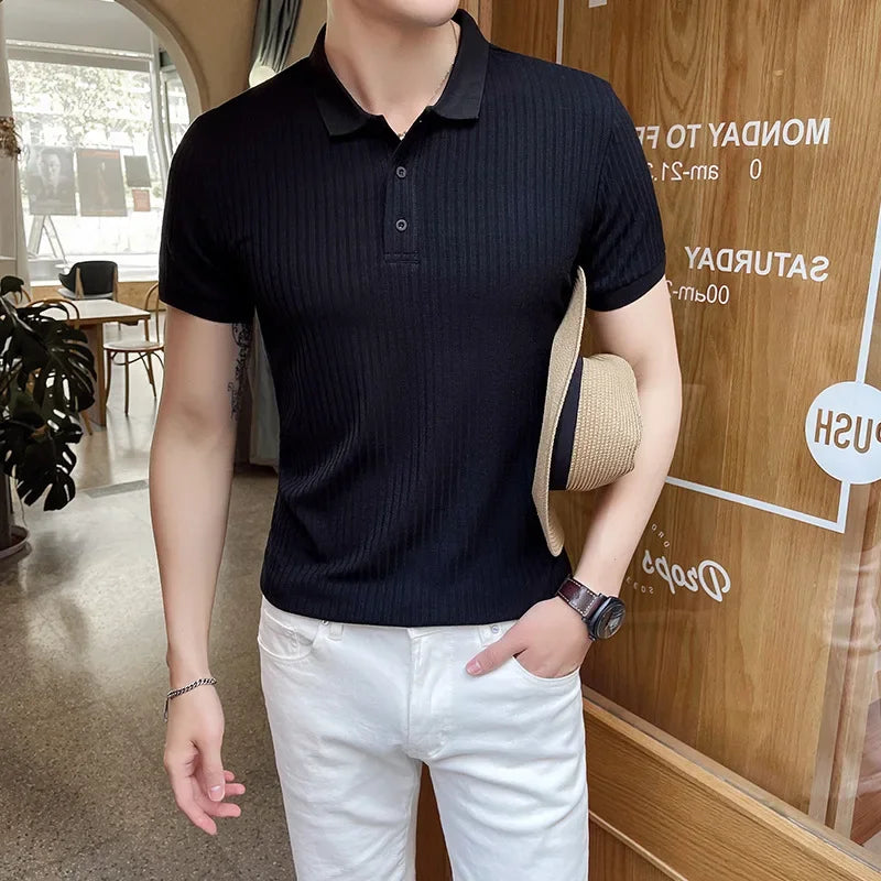 Polo homme boutonné - Noir