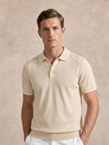 Polo homme col côtelé - Beige