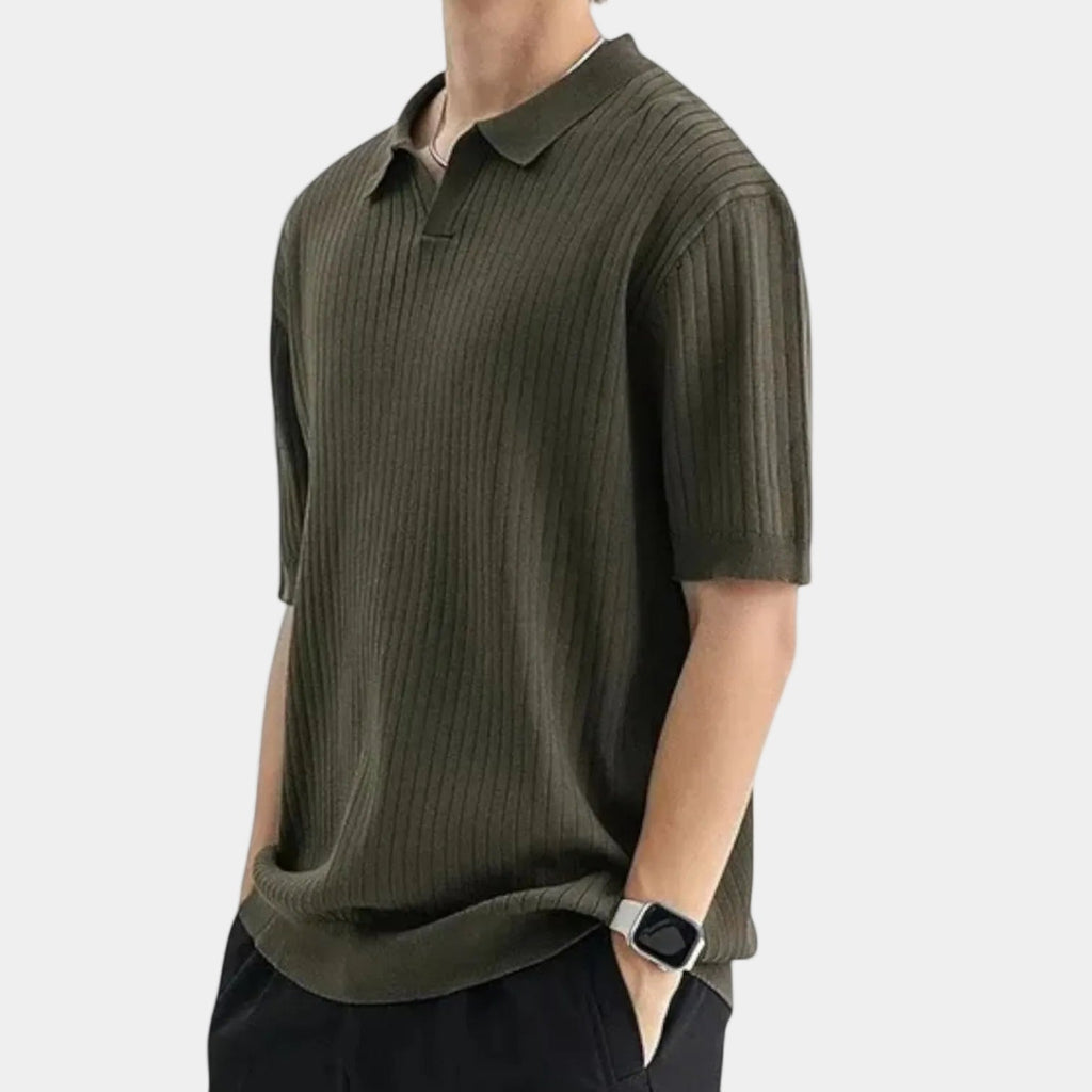 Polo homme côtel - Vert