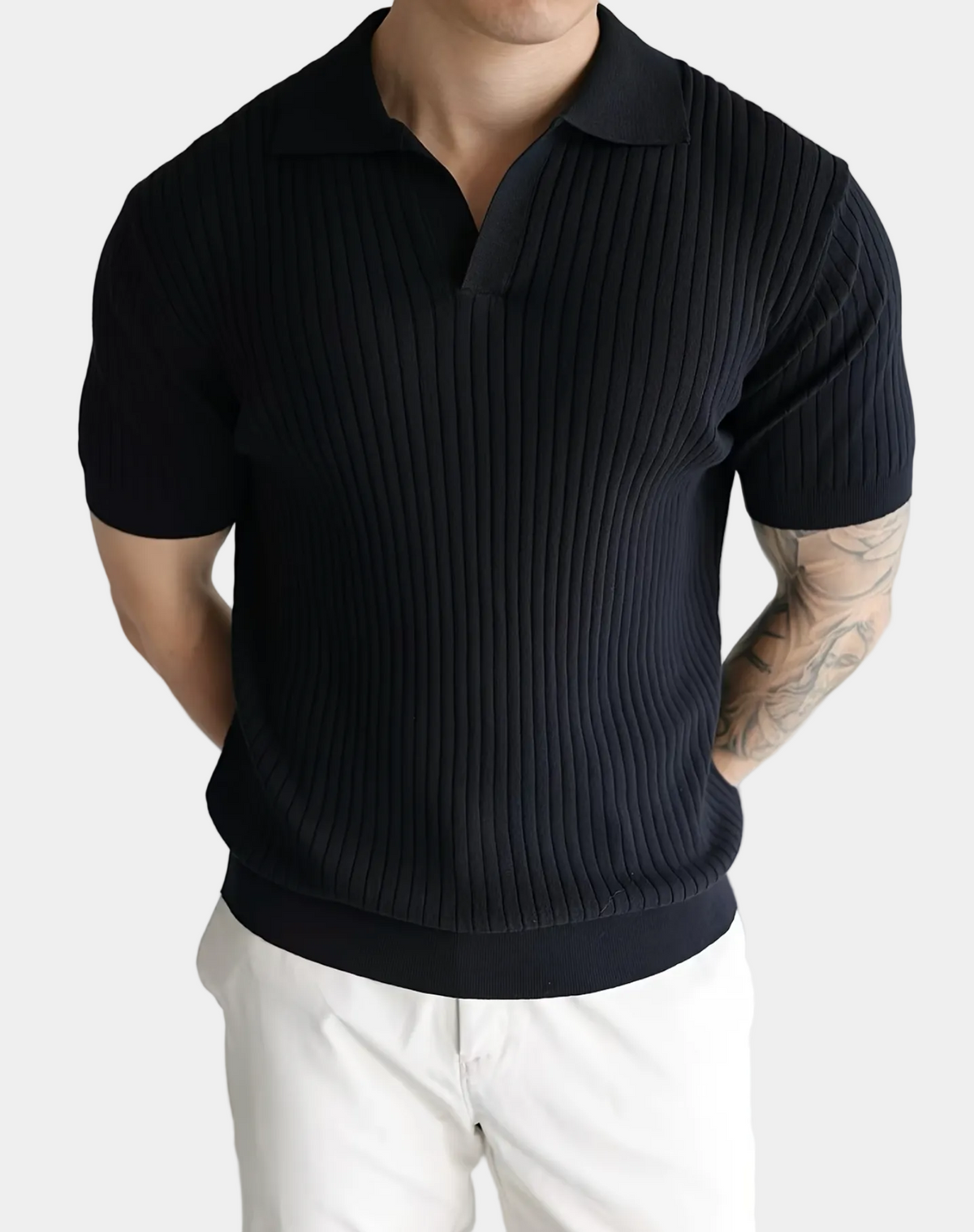 Polo homme côtelé - image 1