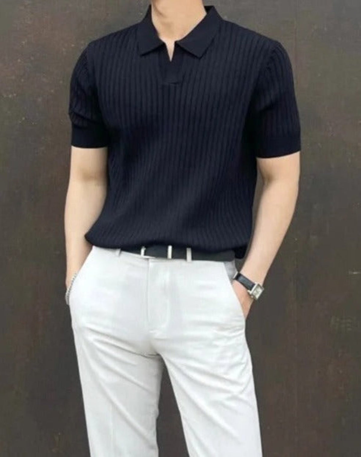 Polo homme côtelé - image 5