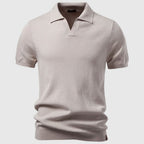 Polo homme maille côtelée - Kaki