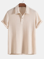 Polo homme maille gaufrée - Beige