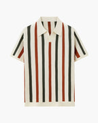 Polo homme maille rayée - Beige