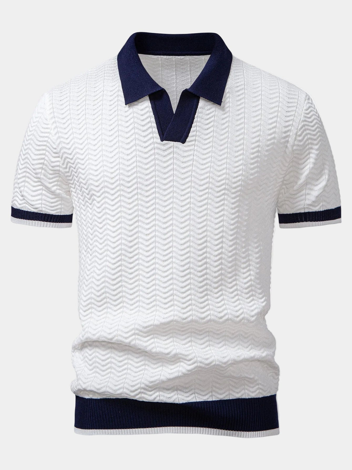 Polo homme maille texturée - Blanc