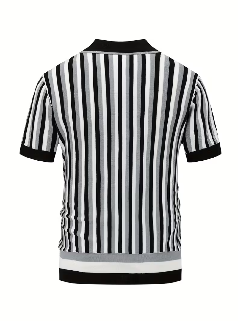 Polo homme maille tricotée rayée - image 8