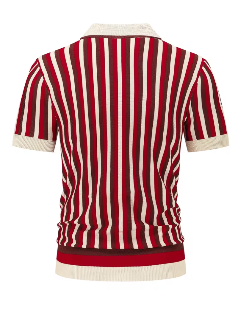 Polo homme maille tricotée rayée - image 11