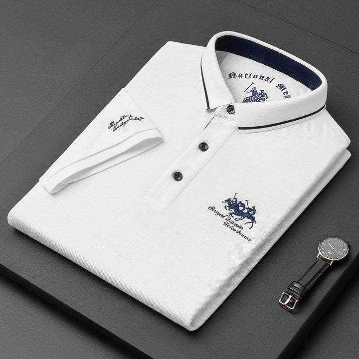 Polo Homme Premium Élégant Stylé Luxe – Respirant, Coupe Classique, Coton Doux, Tee-shirt Décontracté - Blanc