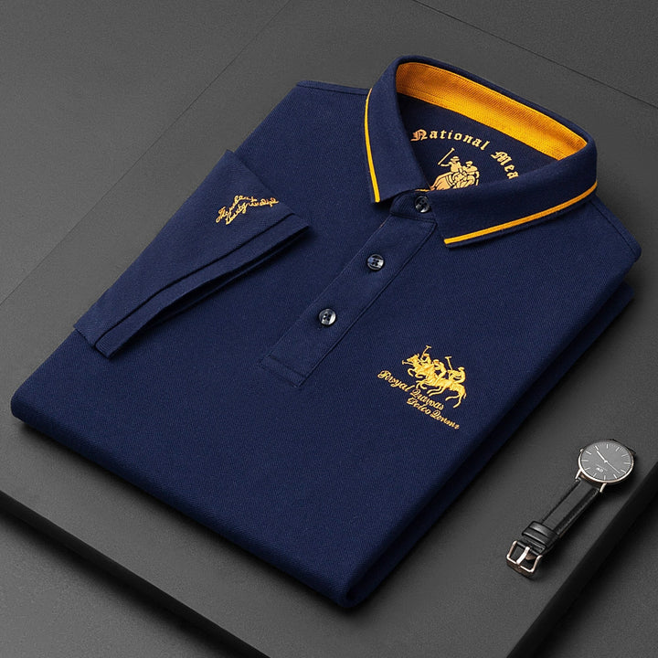 Polo Homme Premium Élégant Stylé Luxe – Respirant, Coupe Classique, Coton Doux, Tee-shirt Décontracté - Bleu