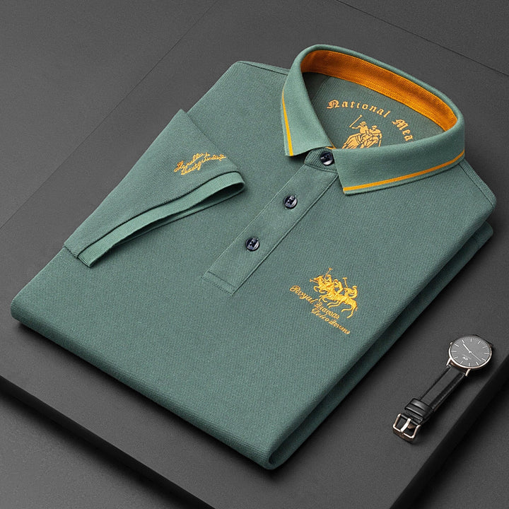 Polo Homme Premium Élégant Stylé Luxe – Respirant, Coupe Classique, Coton Doux, Tee-shirt Décontracté - Vert
