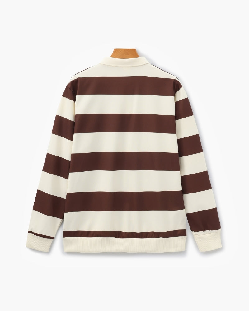 Polo homme rayé manches longues - image 3