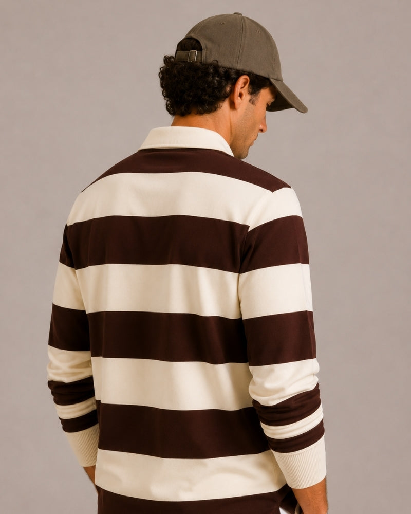 Polo homme rayé manches longues - image 6