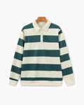Polo homme rayé manches longues - Vert