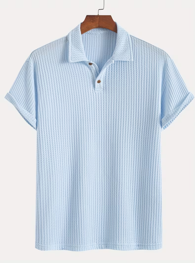 Polo homme texturé - Bleu clair