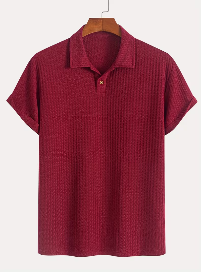Polo homme texturé - Bordeaux