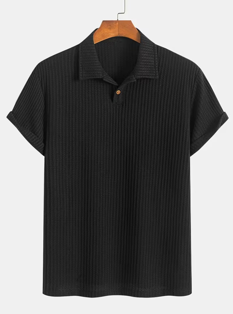 Polo homme texturé - Noir