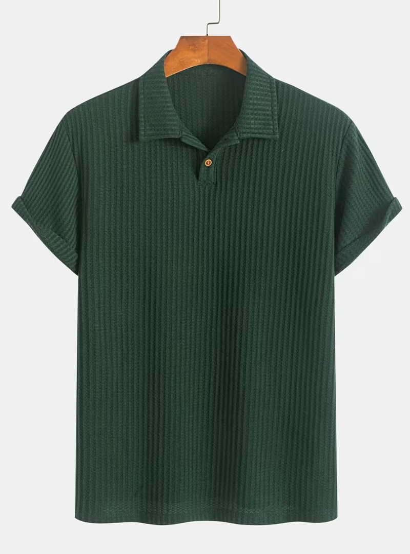 Polo homme texturé - Vert fonce
