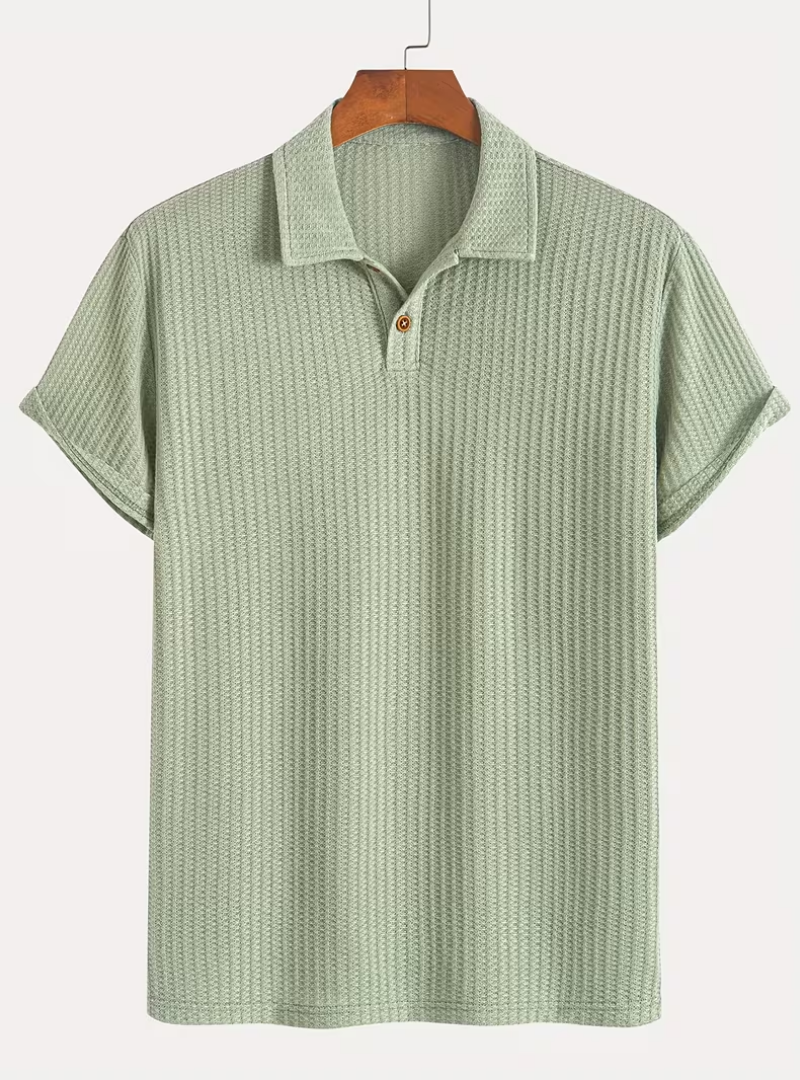 Polo homme texturé - Vert sauge