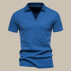 Polo Premium en Laine Mérinos | Polo Homme Manches Courtes pour le Printemps - Bleu