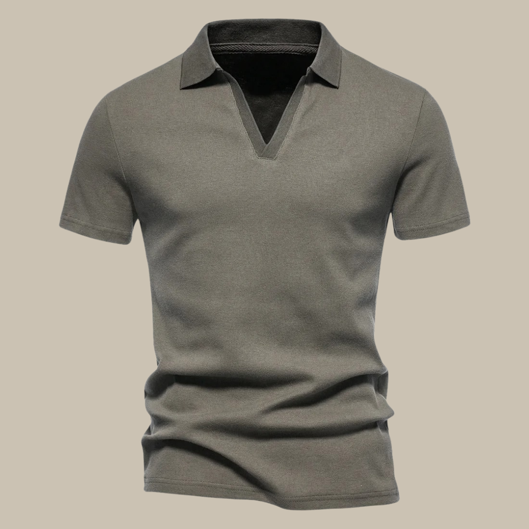 Polo Premium en Laine Mérinos | Polo Homme Manches Courtes pour le Printemps - Vert armée