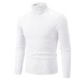 Pull Col Roulé Côtelé Élégant pour Homme – Tricot Confortable et Douillet - Blanc