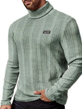 Pull Côtelé Pour Hommes Avec Écusson Sur La Poitrine - Vert