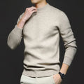 Pull en Laine Premium pour Homme à Col Mi-Haut – Pull Chaud et Stylé - Beige