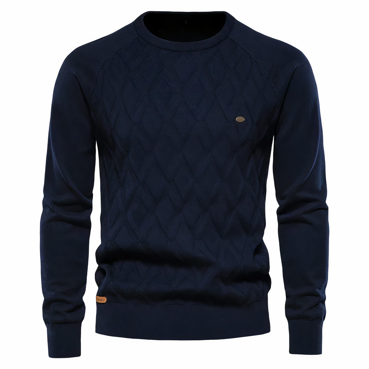 Pull en tricot à losanges élégant pour homme – Coupe confortable - Bleu marine