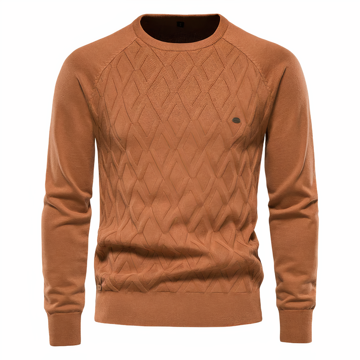 Pull en tricot à losanges élégant pour homme – Coupe confortable - Chocolat