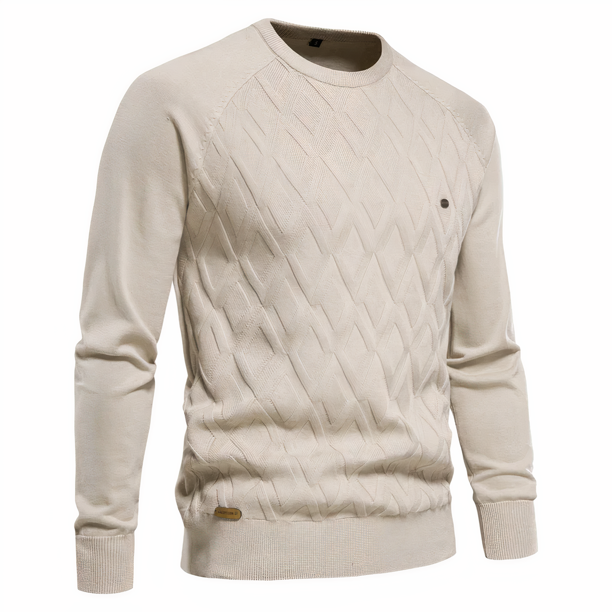 Pull en tricot à losanges élégant pour homme – Coupe confortable - Kaki