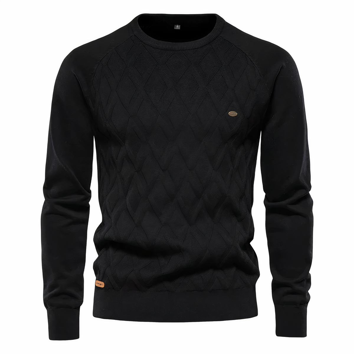 Pull en tricot à losanges élégant pour homme – Coupe confortable - Noir