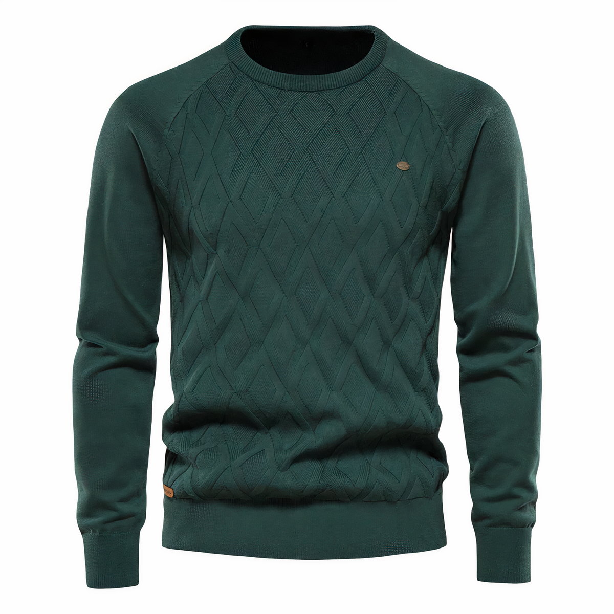 Pull en tricot à losanges élégant pour homme – Coupe confortable - Vert
