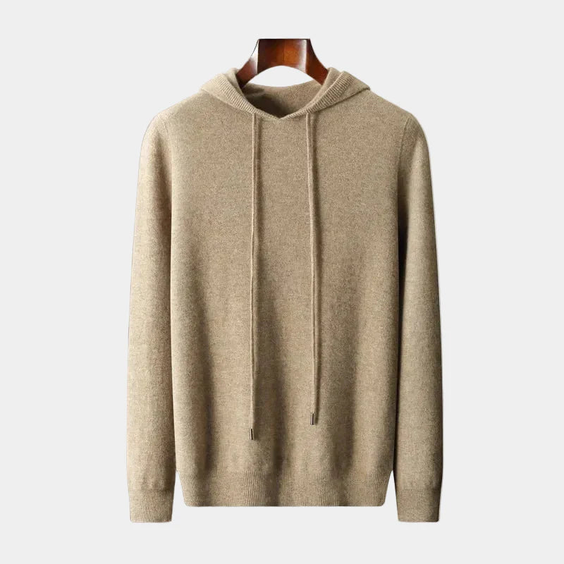 Pull homme capuche maille - Kaki