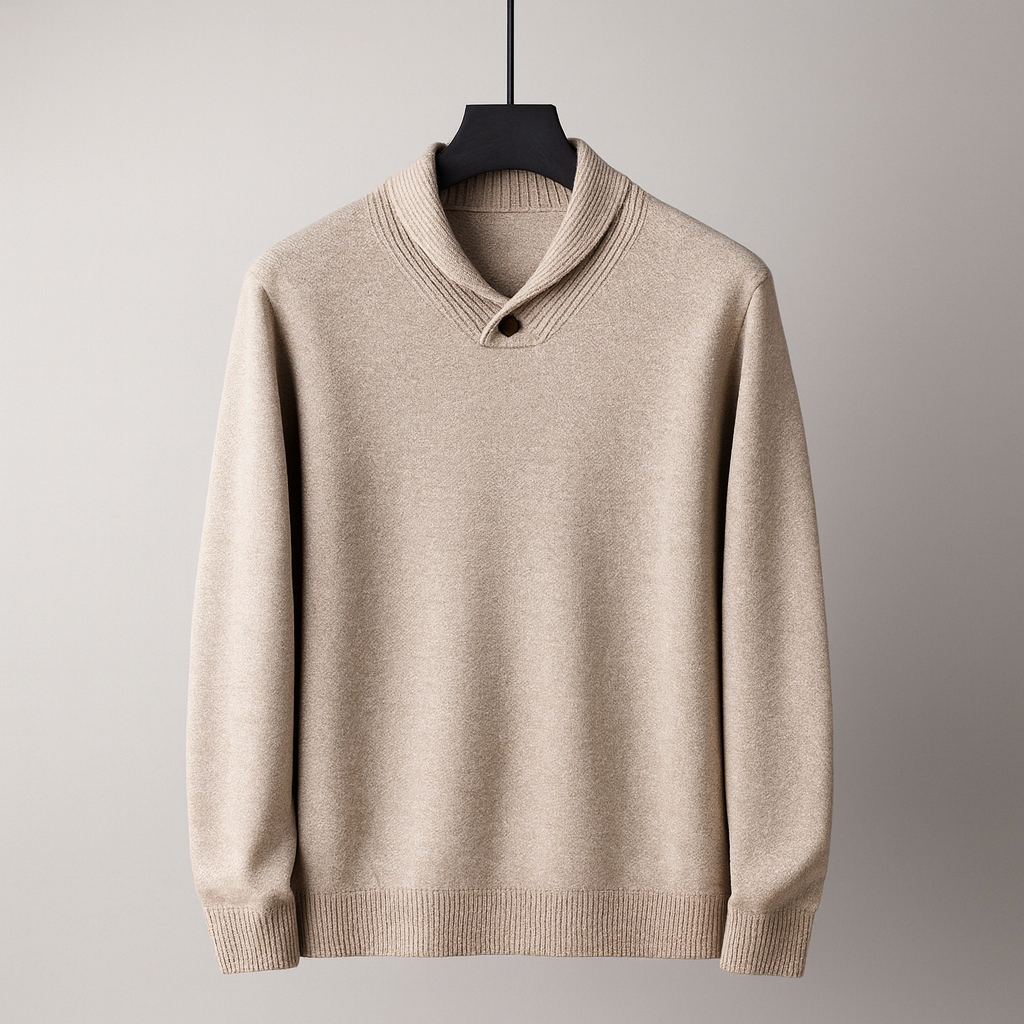 Pull homme col châle - Beige