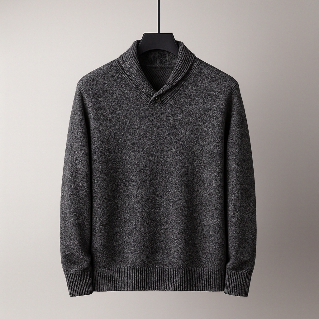 Pull homme col châle - Gris