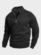 Pull Homme Col Montant Stylé – Pull Demi-Zip Confortable - Noir