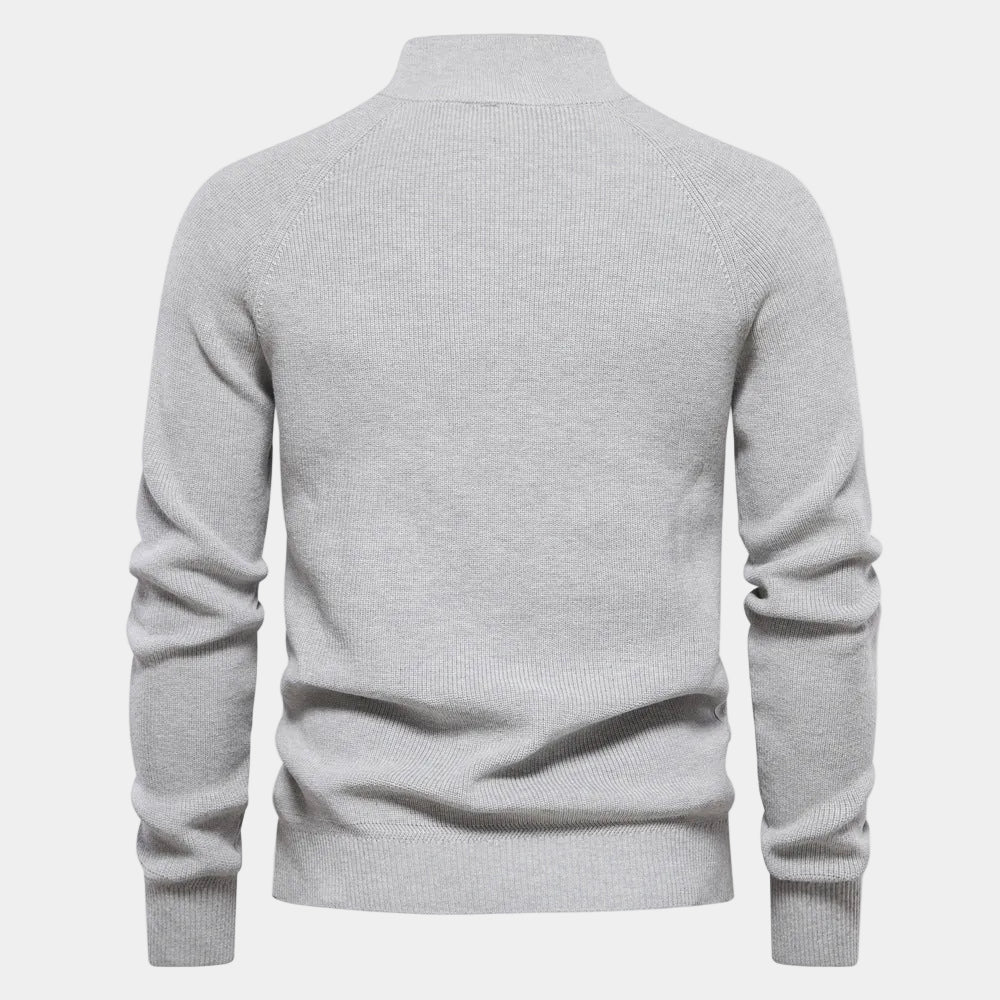 Pull homme col montant zippé - image 7