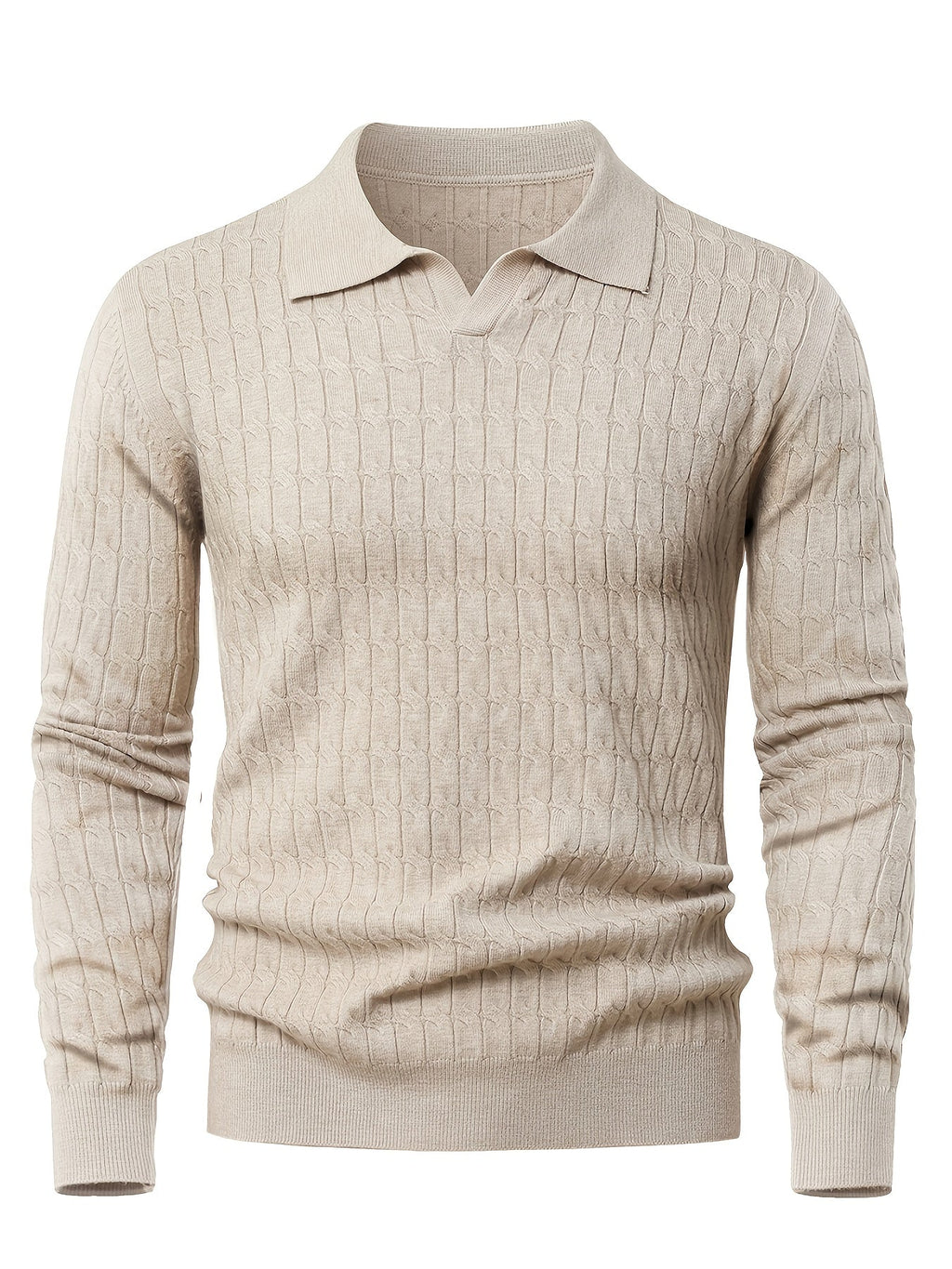 Pull homme col polo - Beige
