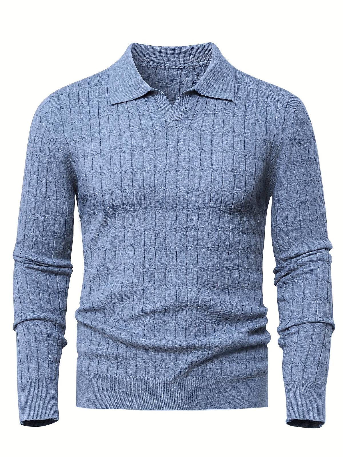 Pull homme col polo - Bleu clair
