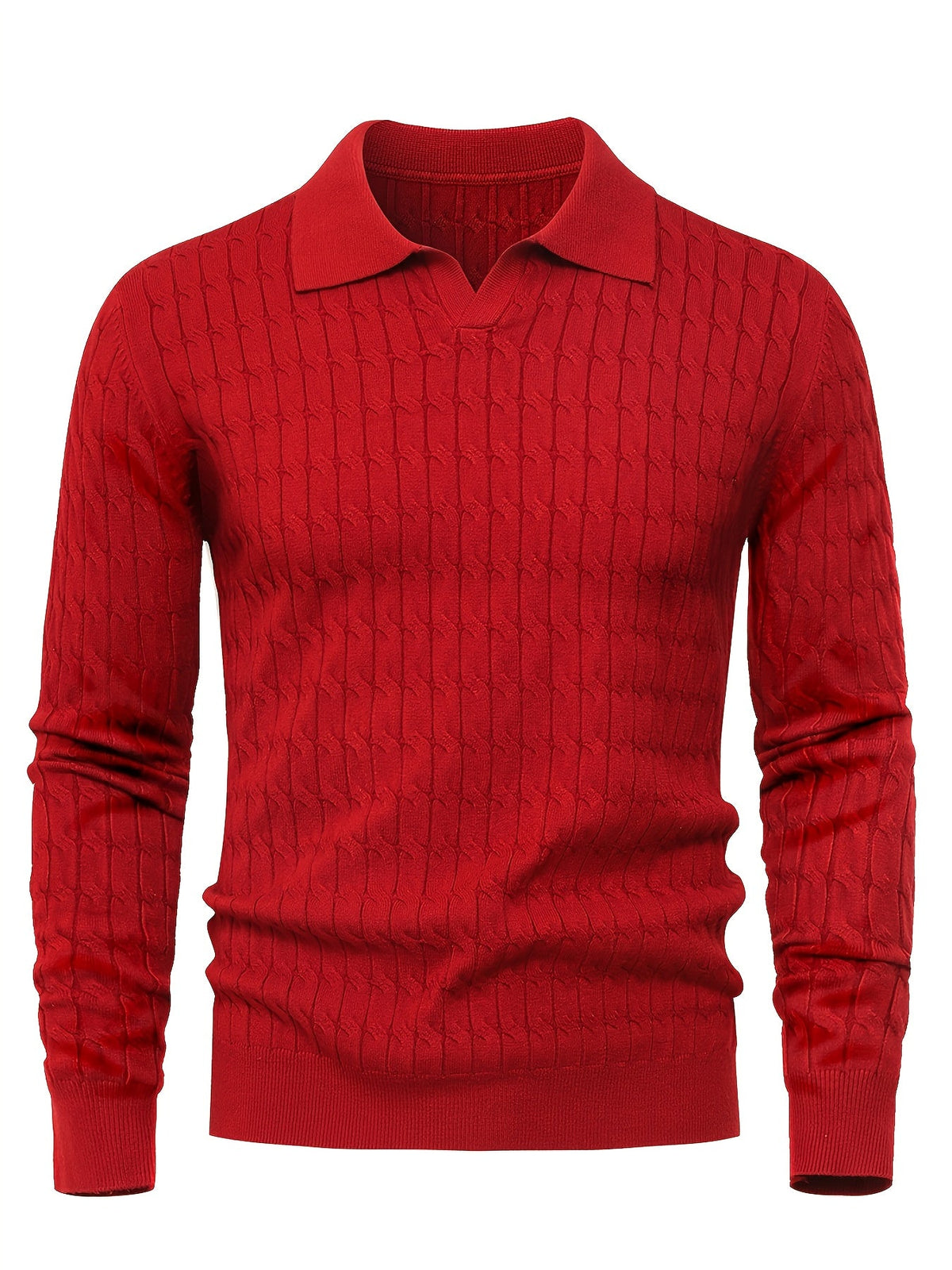Pull homme col polo - Rouge foncé