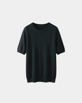 Pull homme col rond manches courtes - Noir