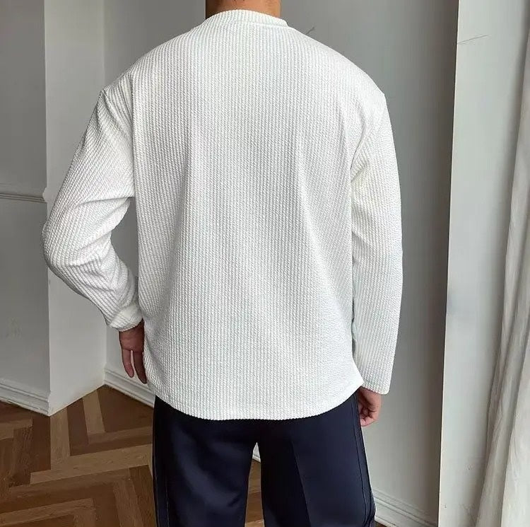 Pull homme col rond texturé - image 3