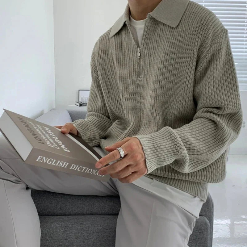 Pull homme col zippé - image 4