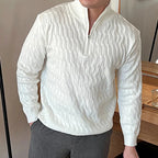 Pull homme demi-zip - Blanc