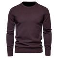 Pull Homme en Maille Élégante Premium – Col Rond Décontracté - Bourgogne