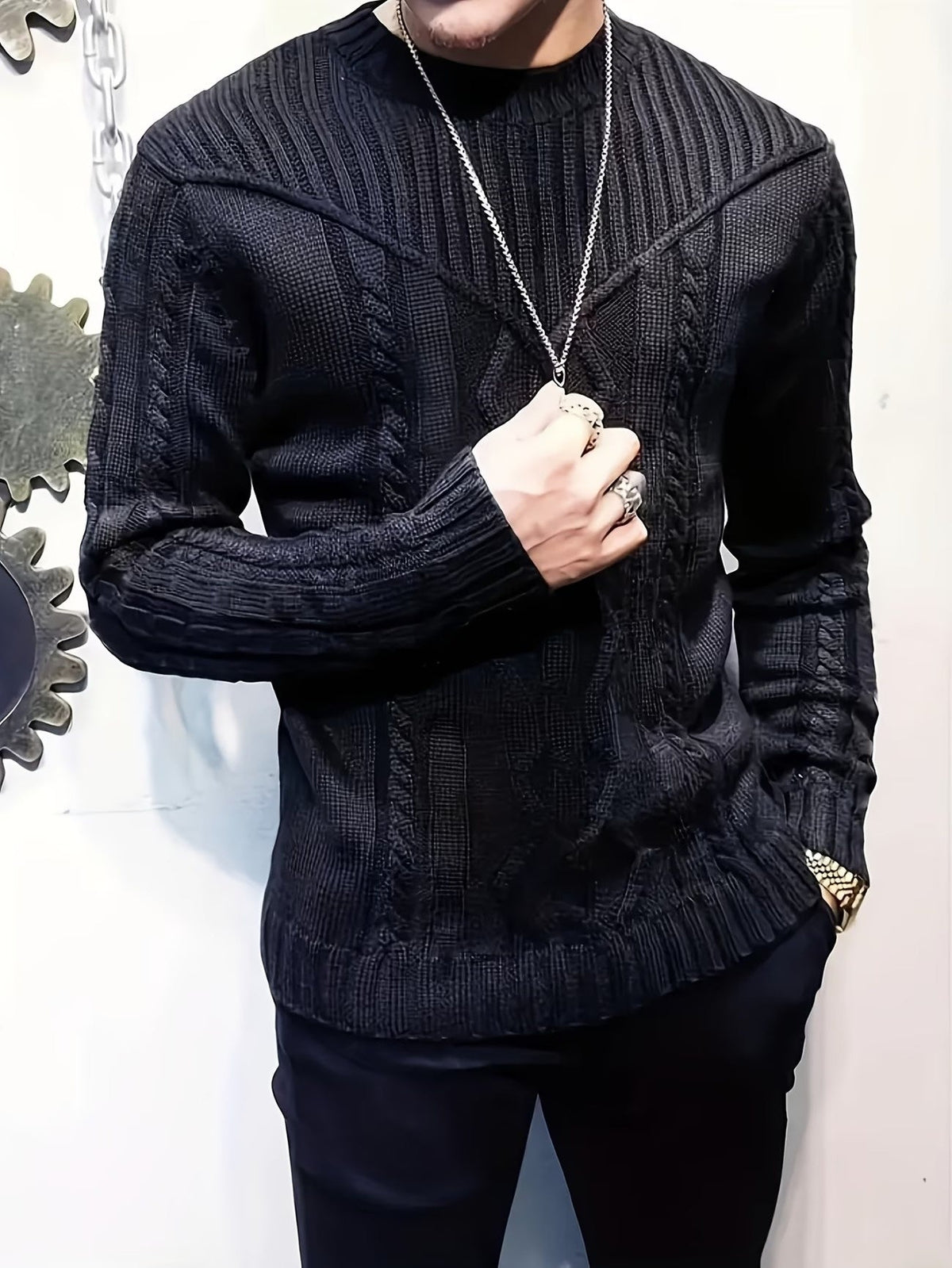 Pull Homme en Maille Texturée - image 2
