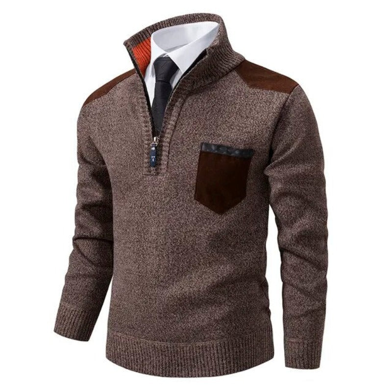 Pull Homme Luxe Doux d’Automne – Maille Confort Élégante - Brun